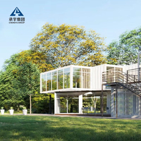 Casa Prefabricada de Dos Pisos, Estructura de Acero Modular de Instalación Rápida, Villa de Lujo, Cabaña, Casa Pequeña Portátil Lista para Enviar