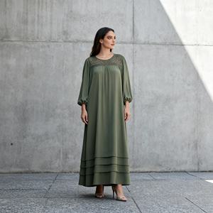 Robe Abaya Islamique Personnalisée en Polyester de Luxe pour Femmes Musulmanes - Vêtements Élégants et Modestes Fournisseur OEM - Product Image 1