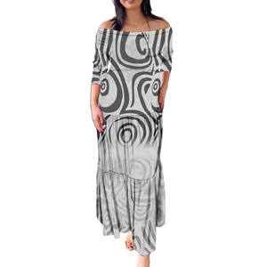 1 MOQ полинезийское самоанское племенное плиссированное платье на тихоокеанском острове художественное индивидуальное вечернее платье большого размера вечернее длинное платье с оборками - Product Image 1