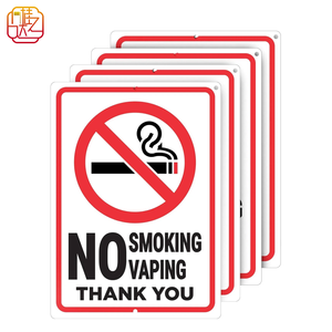 لافتة تحذير عالمية 'ممنوع التدخين أو استخدام السجائر الإلكترونية' - علامة أمان عاكسة للاستخدام التجاري/السكني العالمي - Product Image 1