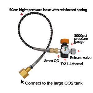 Kit adaptador de manguera para cilindro de soda con válvula de purga para Sodastream, para recargar CO2 desde un tanque grande de CO2 W21.8-14 - Product Image 3