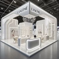 Stand d'exposition irrégulier grand format avec logo personnalisé rétroéclairé, haute luminosité, visibilité nocturne