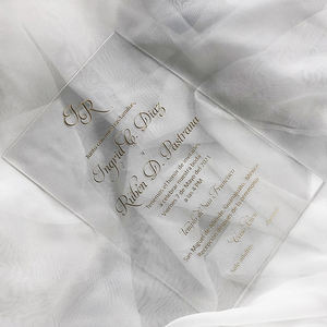 Impresión uv personalizada, logotipo <span class=keywords><strong>de</strong></span> lámina dorada, tarjeta <span class=keywords><strong>de</strong></span> invitación acrílica <span class=keywords><strong>de</strong></span> boda, diseño sin cantidad mínima - Product Image 4