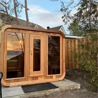 Sauna à vapeur gonflable portable en forme de cube pour l'extérieur, spa pour 2 à 4 personnes, bain à remous chauffé au bois, sauna en forme de cube pour l'extérieur