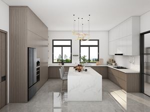 Mueble de Cocina Contemporáneo de Madera con Diseño Gratuito en 48 Horas, Gabinete de Cocina de Madera Contrachapada, Isla de Almacenamiento para Cocina de Apartamento - Product Image 2