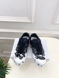 Luxury Designer <b>Sneakers</b> Vintage <b>Leather</b> Couple Lace-up Hand Painted Graffiti Street Trendy Breathable Anti-Slip Light Walking - Product Image 5