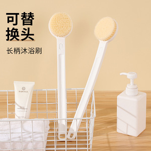 Brosse de bain à long manche avec têtes de poils doux remplaçables pour le nettoyage quotidien à la maison - Product Image 4