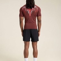 T-shirts de compression personnalisés pour hommes à manches raglan, en polyester et élasthanne, pour le sport et la course, avec impression sérigraphique