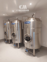 Réservoirs de stockage de bière à double enveloppe Cassman 600L-1000L, réservoirs de bière brillante BBT, cuve sous pression contrôlée en SUS304