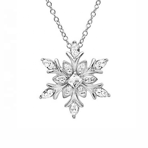 คริสมาสต์เกล็ดหิมะสร้อยคอพลอยเทียมเครื่องประดับจี้เสน่ห์ - Product Image 1