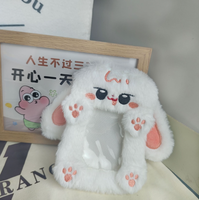Porte-cartes en peluche lapin pour carte d'identité et carte de bus, pendentif, décoration pour stand, jouet, petit article multi-âges