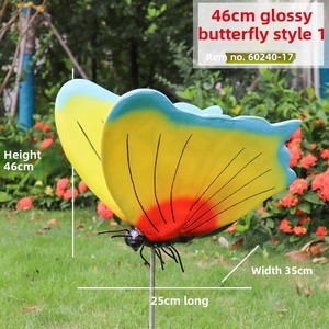 Sculpture de papillon géant simulé pour jardin extérieur, entièrement faite à la main en fibre de verre, style minimaliste moderne pour parcs - Product Image 6