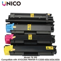 Cartouche de toner compatible UNICO TK590 TK591 TK592 TK593 TK594 pour copieur laser couleur FS C5250 C6026 C6526