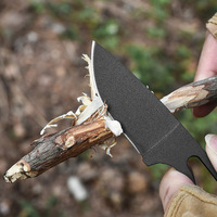 Couteau de chasse pliant OEM DIY de qualité professionnelle, petit format, pointe de 4 mm, épaisseur 4 mm, en acier 8Cr13MoV, couteau de survie pour le cou avec étui et logo personnalisé