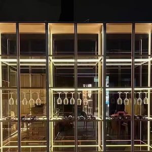 Meuble à vin en verre haut de gamme JINGSHUN, 20+ étagères, vitrine décorative transparente, mobilier de maison - Product Image 3