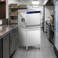 Lave-vaisselle à capot en acier inoxydable 304 haute capacité pour cuisines de restaurants et d'hôtels avec cycles de lavage réglables (60 paniers/heure)