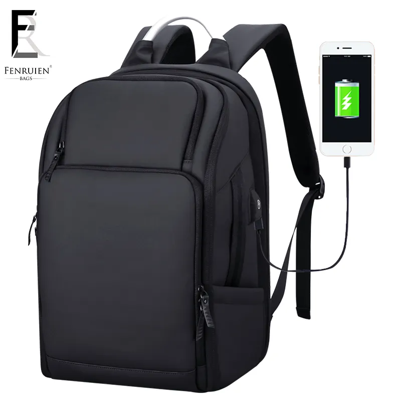 FENRUIEN-mochila impermeable para estudiantes universitarios, bolso escolar para ordenador portátil de poliéster Oxford, para senderismo, color negro, nuevo