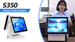 Màn hình kép POS thức ăn nhanh tiền mặt đăng ký 15 inch màn hình cảm ứng duy nhất vẻ đẹp hệ thống Thẩm mỹ viện giá rẻ 120W Điện Dịch vụ thiết bị POS - Product Image 2