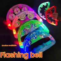 Led Light up Musical Wedding Tambourine Led Rattle 7 Colors Handheld Percussion Instrument Nightclub Supplies for Party Gifts
