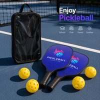 Juego de Palas de Pickleball de Madera, 2 Palas, 4 Pelotas, Bolsa de Transporte, Logotipo Personalizado, para Principiantes, Familias, Escuelas, Clubes, Pedidos al por Mayor