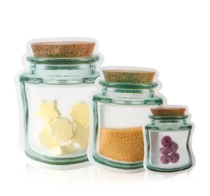 Ziplock Transparent Mason Jar Đứng Lên Pouch Zip Nước Proof Bao Bì Túi Kẹo/Đậu Phộng/Cookies Bao Bì Thực Phẩm