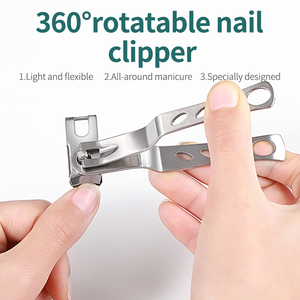 Vendita calda <span class=keywords><strong>professionale</strong></span> 360 rotabile in acciaio inox tagliaunghie curvo unghie unghie unghie taglierina per Manicure spessi - Product Image 4