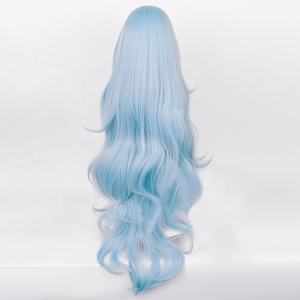 วิกผมคอสเพลย์อนิเมะ ไอยานามิ เรย์ วิกผมสังเคราะห์ทนความร้อน รีบิลด์ ออฟ อีวานเกเลียน EVA ผมยาวหยิก ขายส่ง 100 ซม. สีฟ้า 1 ชิ้น - Product Image 6