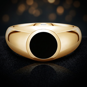 Bague Chevalière de Mariage pour Homme en Or Jaune avec Diamant Naturel, à Porter au Quotidien, Or 10K 14K 18K, Argent 925 935 - Product Image 1