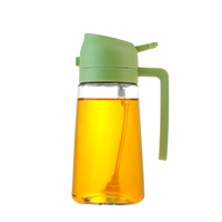 Bouteille distributrice en verre de forme plate de 500ml avec bouchon à vis pour huile d'olive vinaigre BBQ griller et utiliser comme diffuseur de cuisson