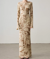 Robe longue en mousseline de polyester/coton, coupe diagonale ample, unie, à manches longues, style modeste, printemps-automne, luxe léger