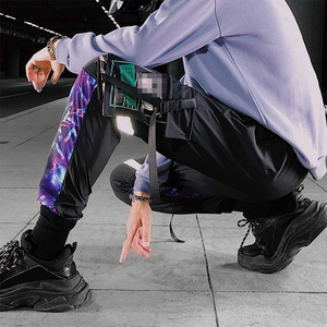 Pantalones de chándal reflectantes de poliéster para hombre de nuevo diseño, ropa informal estilo Hip Hop, pantalones con bolsillos a la moda, pantalones <span class=keywords><strong>Cargo</strong></span> - Product Image 2