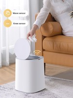 Poubelle intelligente en plastique ELPHECO, commande tactile, couvercle à fermeture automatique, design luxueux, utilisation multi-espaces intérieur/extérieur