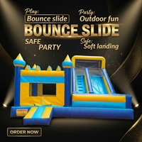 Château gonflable commercial avec toboggan sec, qualité location, combo château gonflable pour enfants pour entreprises de location de fêtes
