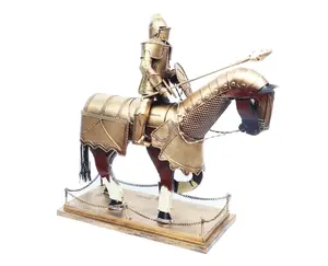 Royal Historical Figure Statue Antique Roman Warrior Greek Soldier Knight Armor Monument Sculpture Life Size