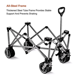 Carrito Plegable Reforzado de Alta Calidad de 420L con 4 Posiciones de Altura Ajustable, Toldo y Ruedas Anchas Rosas para Camping y Venta Ambulante - Product Image 4