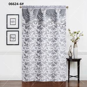 Venta al por mayor asequible varilla bolsillo Jacquard <span class=keywords><strong>cortinas</strong></span> para sala de estar ventanas cenefas <span class=keywords><strong>cortinas</strong></span> con exquisitos colgantes de borla - Product Image 3