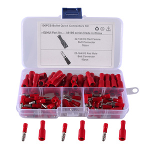 Kit de connecteurs rapides Iqihui Bullet 22-16Awg, connecteurs mâles et femelles rouges pour câblage automobile - Product Image 1