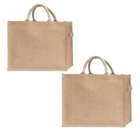 Sac fourre-tout léger et imprimé en jute 100 % lavable, grande capacité, avec longues poignées, réutilisable, écologique, unisexe, pour les courses – Approvisionnement direct usine