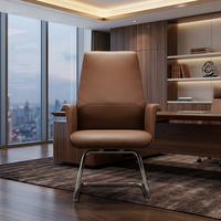 Mobilier de bureau moderne commercial marron haut de gamme salle de réunion visitant des chaises de bureau pour visiteurs sans roues
