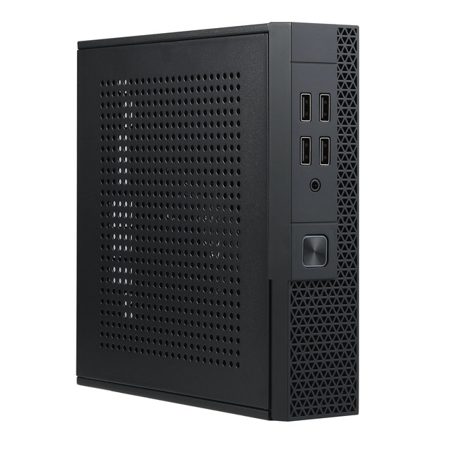 SKTC TX07 Tower Metal Mini-ITX Case Thin Silent Industrial Control Handheld PC Half-Height Back-Mount Heat Pipe Cooling