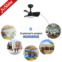 Ventilateur de plafond mini 20 pouces 1stshine avec lumière LED, moteur DC, télécommande, pales en ABS, ultra silencieux, petit, moderne, pour chambre à coucher