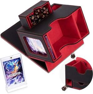    Boîte de rangement Commander Deck pour 100+ cartes à double pochette et tuiles de 35 points, avec plateau de rangement pour dés et jetons pour jeux de cartes à collectionner (TCG) et jeux de société - Product Image 1