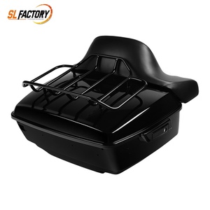 Gloss <strong>Black</strong> Motorcycle 13.7" King Size Tour Pak <strong>Trunk</strong> W/<strong>Black</strong> Latches/Rack Fit for Harley Touring Road Street Glide 2014-2023 - Product Image 6