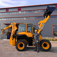 Backhoe Loader Tugas Berat 7200kg, Front Loader, Wheel Loader, Traktor, Mesin Diesel Yunnei 92KW, Kapasitas Bucket 1CBM, CE/EPA