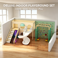 Structure de jeu intérieure personnalisée pour enfants, maison de jeu souple avec toboggan, mur d'escalade et parcours d'obstacles pour centre commercial, école maternelle et café-jeux
