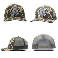 Casquette de baseball sportive Richardson 112 Trucker Hat personnalisable en maille camouflage avec logo brodé 3D et patch tissé