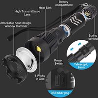 Lampes de poche LED rechargeables Xhp160, lampe de poche tactique en alliage d'aluminium, 3000 Lumens, Super lumineuse, étanche IP55, 5 modes, pour le camping