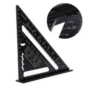 Regla Triangular de Perfil de Aluminio de 7 y 12 Pulgadas, Anodizada en Negro, Regla de Ángulo Recto de 90 y 45 Grados - Product Image 3