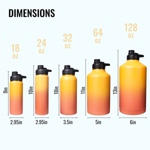 Botella de agua de acero inoxidable de 64 oz a prueba de fugas con tapa abatible y pajita, sin condensación, para camping y senderismo, botella de agua aislada. - Product Image 6