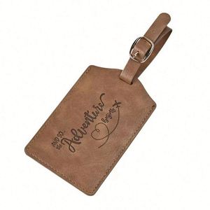 Étiquette de bagage en cuir PU de haute qualité, motif personnalisé, porte-passeport pour carte d'embarquement, vente en gros, impression du nom - Product Image 4